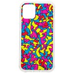 Colorful-graffiti-pattern-blue-background iPhone 12 mini TPU UV Print Case	 Front