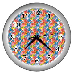 Abstract Pattern Wall Clock (Silver)