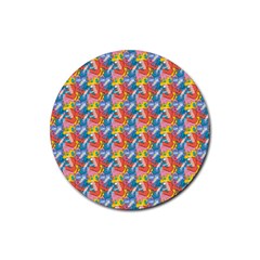 Abstract Pattern Rubber Round Coaster (4 pack)