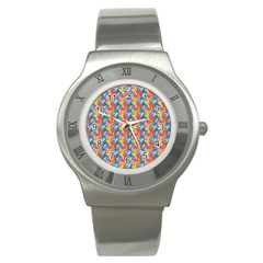 Abstract Pattern Stainless Steel Watch