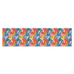 Abstract Pattern Oblong Satin Scarf (16  X 60 )