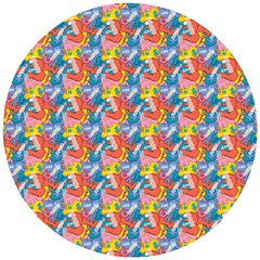 Abstract Pattern Wooden Puzzle Round