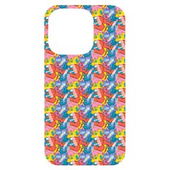 Abstract Pattern iPhone 14 Pro Black UV Print Case