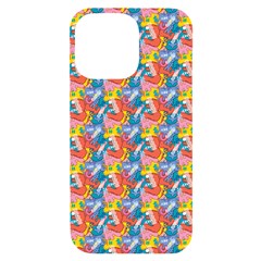 Abstract Pattern iPhone 14 Pro Max Black UV Print Case