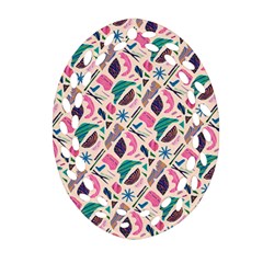 Multi Colour Pattern Oval Filigree Ornament (two Sides)