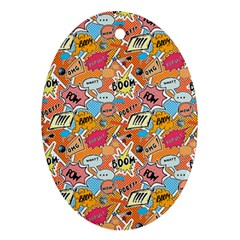 Pop Culture Abstract Pattern Oval Ornament (two Sides)