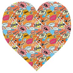 Pop Culture Abstract Pattern Wooden Puzzle Heart