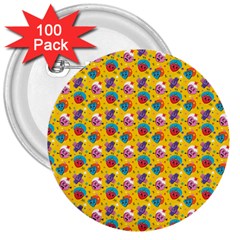 Heart Diamond Pattern 3  Buttons (100 Pack) 