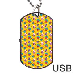 Heart Diamond Pattern Dog Tag Usb Flash (one Side)