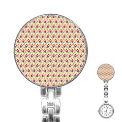 Summer Watermelon Pattern Stainless Steel Nurses Watch by designsbymallika