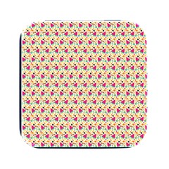 Summer Watermelon Pattern Square Metal Box (black) by designsbymallika