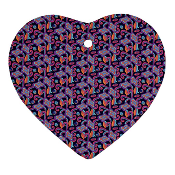 Trippy Cool Pattern Ornament (Heart)