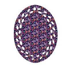 Trippy Cool Pattern Ornament (Oval Filigree)