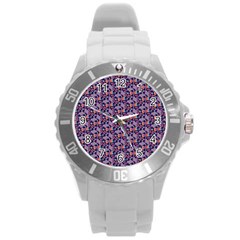 Trippy Cool Pattern Round Plastic Sport Watch (L)