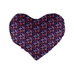 Trippy Cool Pattern Standard 16  Premium Heart Shape Cushions Back