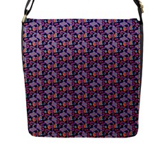 Trippy Cool Pattern Flap Closure Messenger Bag (l)