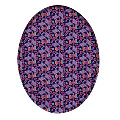 Trippy Cool Pattern Oval Glass Fridge Magnet (4 pack)