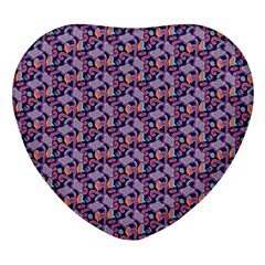 Trippy Cool Pattern Heart Glass Fridge Magnet (4 Pack)