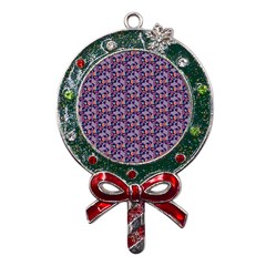 Trippy Cool Pattern Metal X mas Lollipop With Crystal Ornament