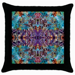 Amethyst On Turquoise Throw Pillow Case (black)