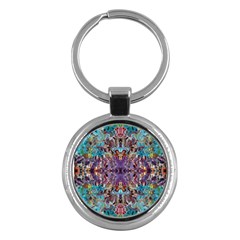 Amethyst On Turquoise Key Chain (round)