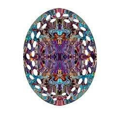 Amethyst On Turquoise Oval Filigree Ornament (two Sides) by kaleidomarblingart