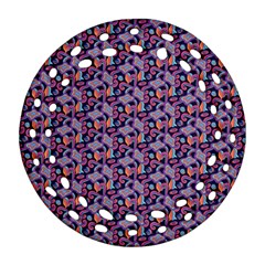 Trippy Cool Pattern Round Filigree Ornament (two Sides)