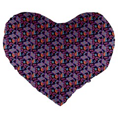 Trippy Cool Pattern Large 19  Premium Heart Shape Cushions