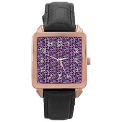 Trippy Cool Pattern Rose Gold Leather Watch 