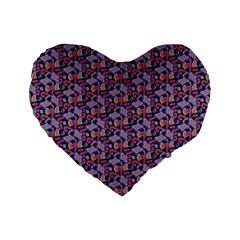 Trippy Cool Pattern Standard 16  Premium Flano Heart Shape Cushions