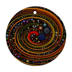 Swirl Vortex Emoji Cyclone Motion Art Ornament (round)