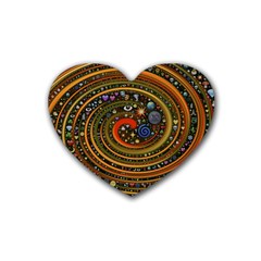 Swirl Vortex Emoji Cyclone Motion Art Rubber Coaster (heart)