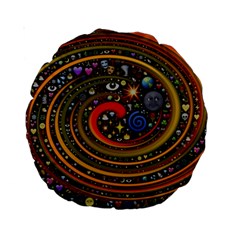 Swirl Vortex Emoji Cyclone Motion Art Standard 15  Premium Round Cushions