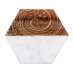 Swirl Vortex Emoji Cyclone Motion Art Marble Wood Coaster (hexagon) 