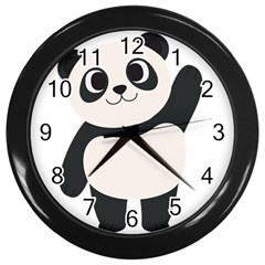 Hello Panda  Wall Clock (black)