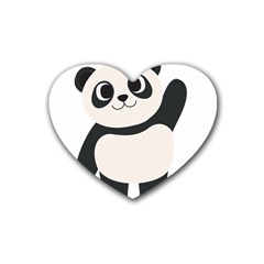 Hello Panda  Rubber Heart Coaster (4 Pack)