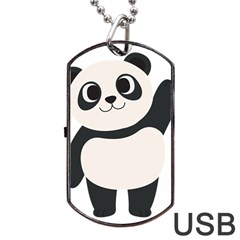 Hello Panda  Dog Tag Usb Flash (two Sides) by MyNewStor