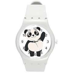 Hello Panda  Round Plastic Sport Watch (m)