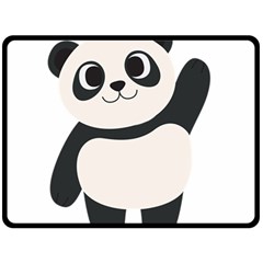 Hello Panda  Two Sides Fleece Blanket (large) by MyNewStor