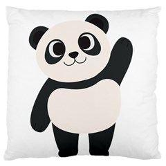 Hello Panda  Standard Premium Plush Fleece Cushion Case (one Side) by MyNewStor