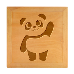 Hello panda  Wood Photo Frame Cube