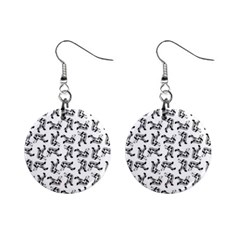 Erotic Pants Motif Black And White Graphic Pattern Black Backgrond Mini Button Earrings