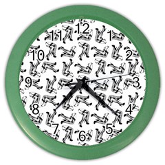 Erotic Pants Motif Black And White Graphic Pattern Black Backgrond Color Wall Clock