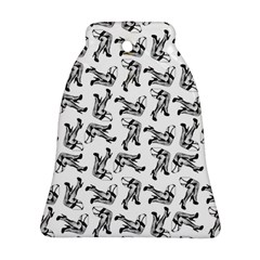Erotic Pants Motif Black And White Graphic Pattern Black Backgrond Ornament (bell)