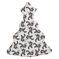 Erotic Pants Motif Black And White Graphic Pattern Black Backgrond Christmas Tree Ornament (two Sides)