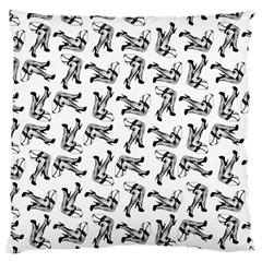 Erotic Pants Motif Black And White Graphic Pattern Black Backgrond Large Cushion Case (two Sides) by dflcprintsclothing