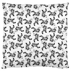 Erotic Pants Motif Black And White Graphic Pattern Black Backgrond Large Premium Plush Fleece Cushion Case (two Sides) by dflcprintsclothing