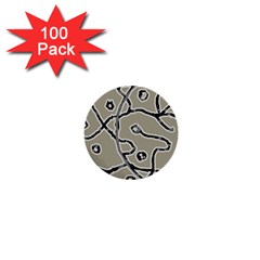 Sketchy Abstract Artistic Print Design 1  Mini Buttons (100 Pack) 