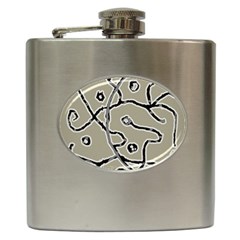 Sketchy Abstract Artistic Print Design Hip Flask (6 Oz) by dflcprintsclothing