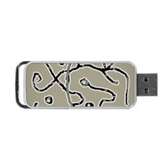 Sketchy Abstract Artistic Print Design Portable Usb Flash (one Side)